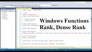 SQL For Data Science Class 17: Mastering Windows Functions-- Rank, Dense Rank, Row Number in SQL