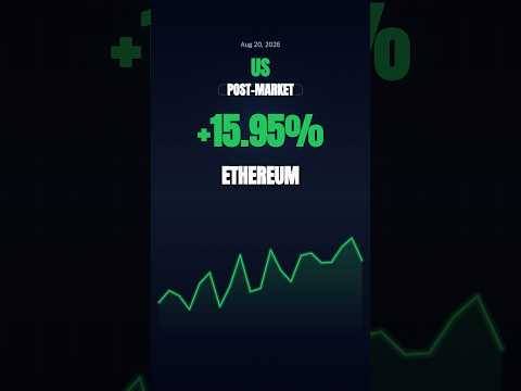 Thumbnail for Thu, Aug 20, 2026 🇺🇸 ETH SURGES +15.95% | US Post-Market