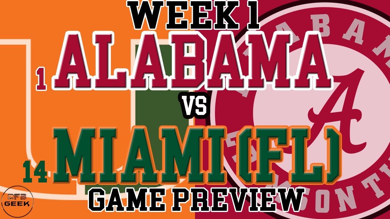 Alabama vs Miami 2021 Week 1 Game Preview and Prediction YouTube