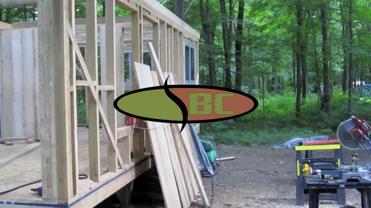 Guest Cabin Installed Stairs Windows Floor Joists Support Beams Tie Beam 6 22 2012