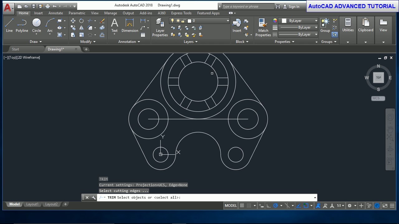 #AutoCAD 2018 EXERCISE TUTORIAL FOR BEGINNERS 1 - YouTube