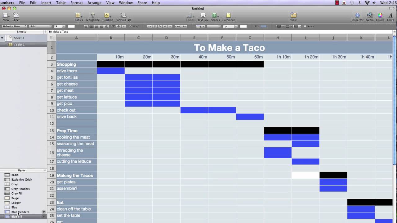 Gantt Chart Mac Numbers