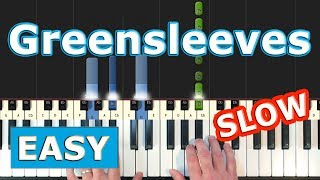 Greensleeves - SLOW EASY Piano Tutorial - Sheet Music (Synthesia) chords