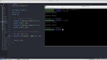 Lenguaje C:  Calculo del promedio de dos números enteros. Casteo.