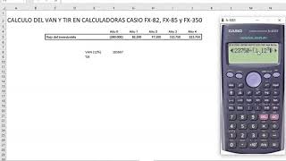 Calcular el VAN o VPN y la TIR en una calculadora científica screenshot 2