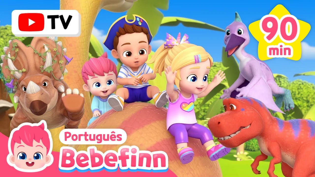 [TV] Brincando com T-Rex e seus amigos! 🦖 | + Compilação | Bebefinn em Português - Canções Infantis