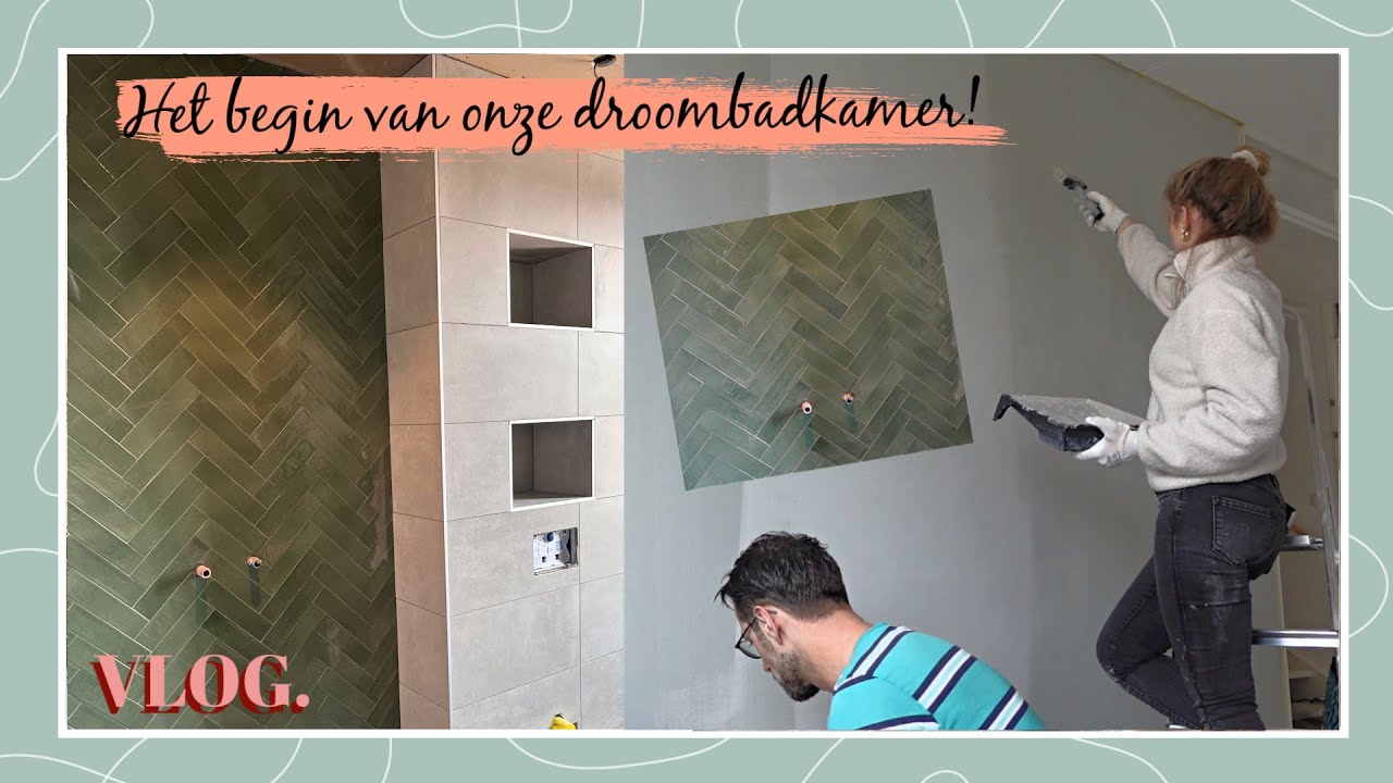 TEGELS IN DE BADKAMER & KALKVERF AANBRENGEN 😅 Verhuisvlog #4 | Sarah Rebecca