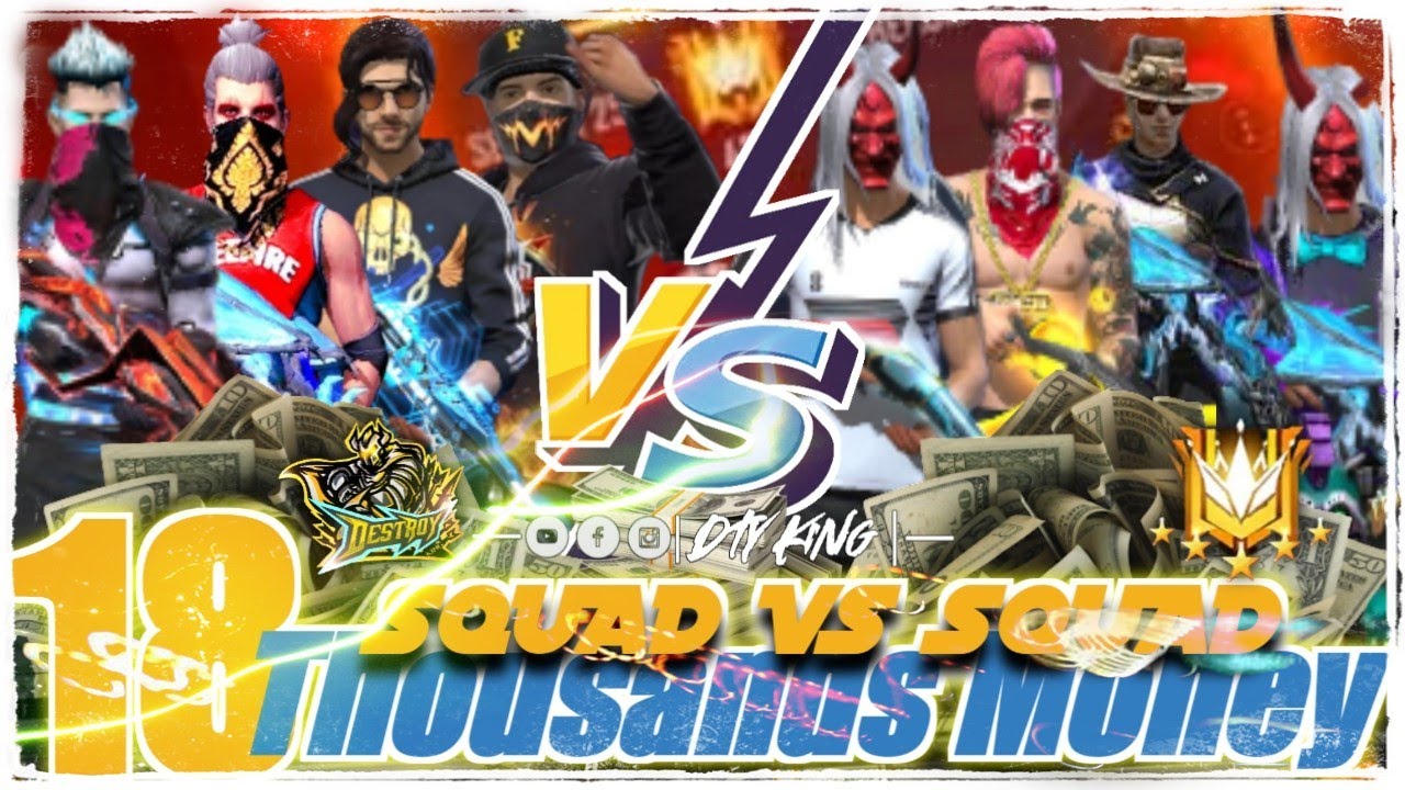 SQUAD VS SQUAD। 18 Thousands Money।Garena Free Fire।Video Game।DTY KING