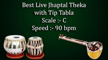 Best Live Jhaptal Theka with Tip Tabla | C Scale | 90 bpm | Safed 1 | सफेद १ | झपताल