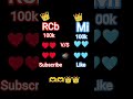 MI Wale Like Kare 👍 | RCB Wale Subscribe Kare ❤️🏏 #IPL #MI #RCB