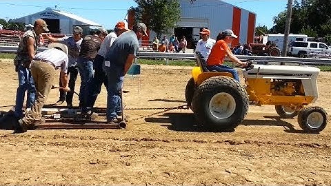 Cub Lo Boy Tractor Pulling a WALK ON SLED