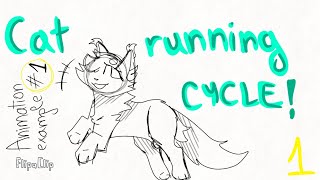 Cat running cycle (Animation example # 1!)