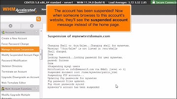 WebHost Manager: How to Suspend or Unsuspend an Account in WHM