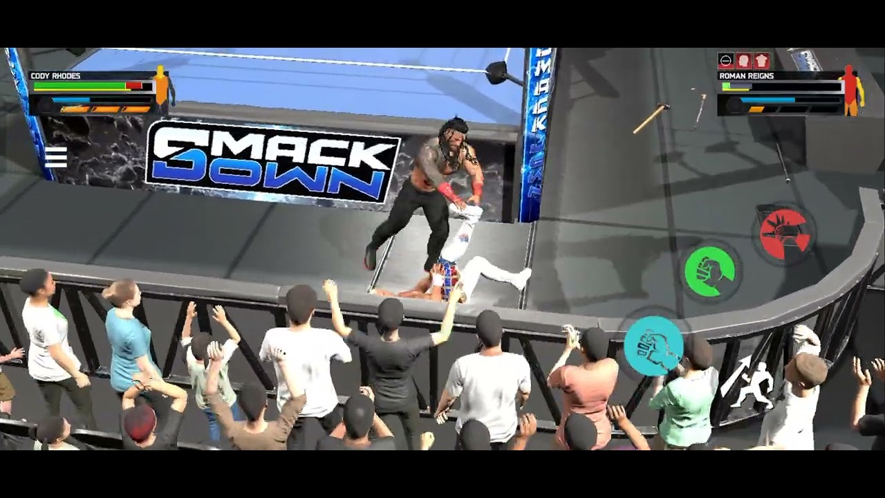 Cody Rhodes vs Roman Reigns full match gameplay 2k25 with weapons used