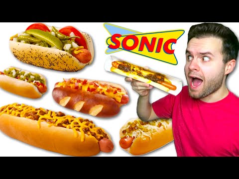 Trying Sonic Drive-In's FULL Hot Dog MENU! - Fast Food Review