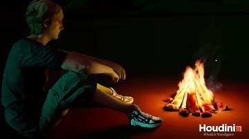 🔥 Houdini Bonfire FX Render | Cinematic Smoke, Fire & Ember Simulation | Realistic VFX Art