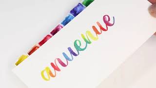 Rainbow watercolor lettering and blending, The Aloha Studios