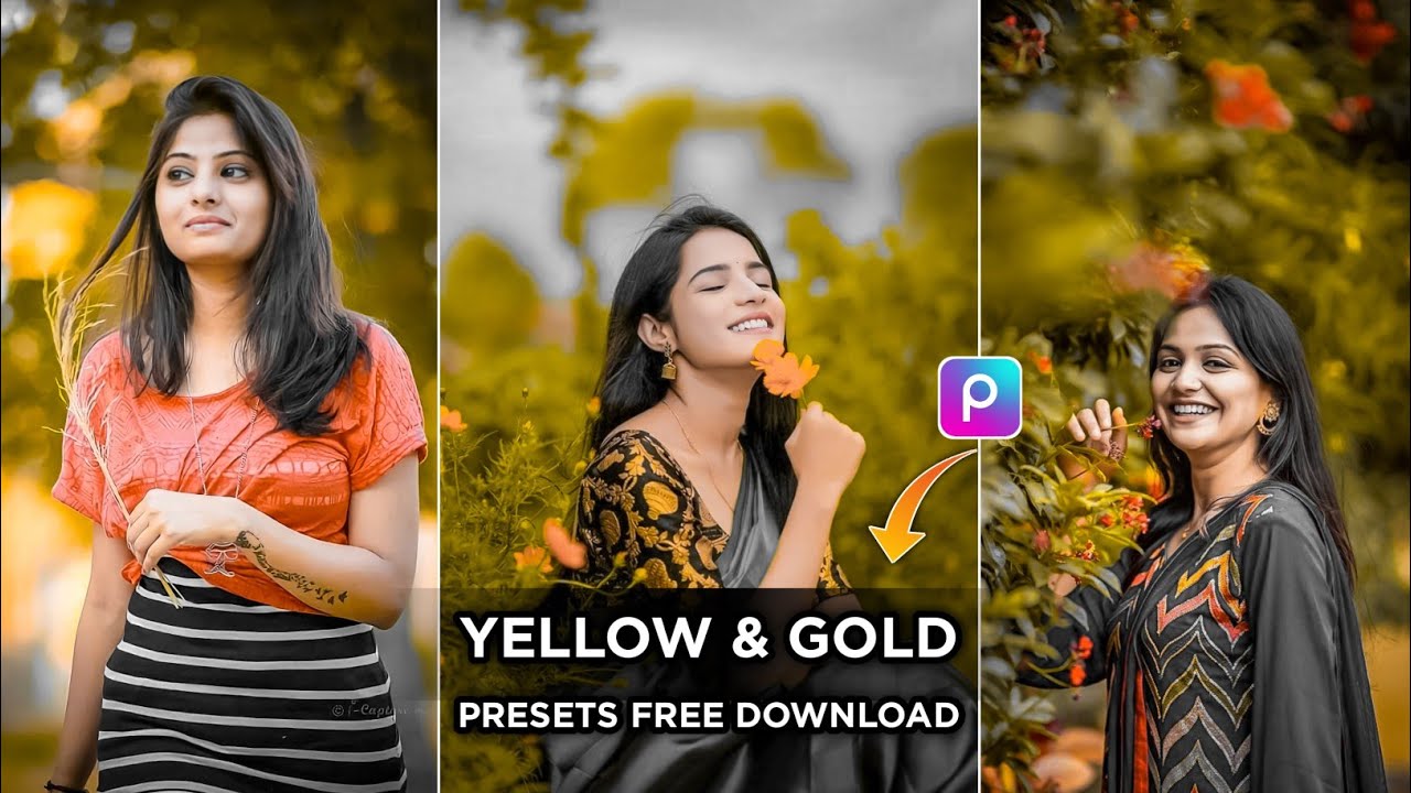 picsart yellow and gold colour effect editing background color change