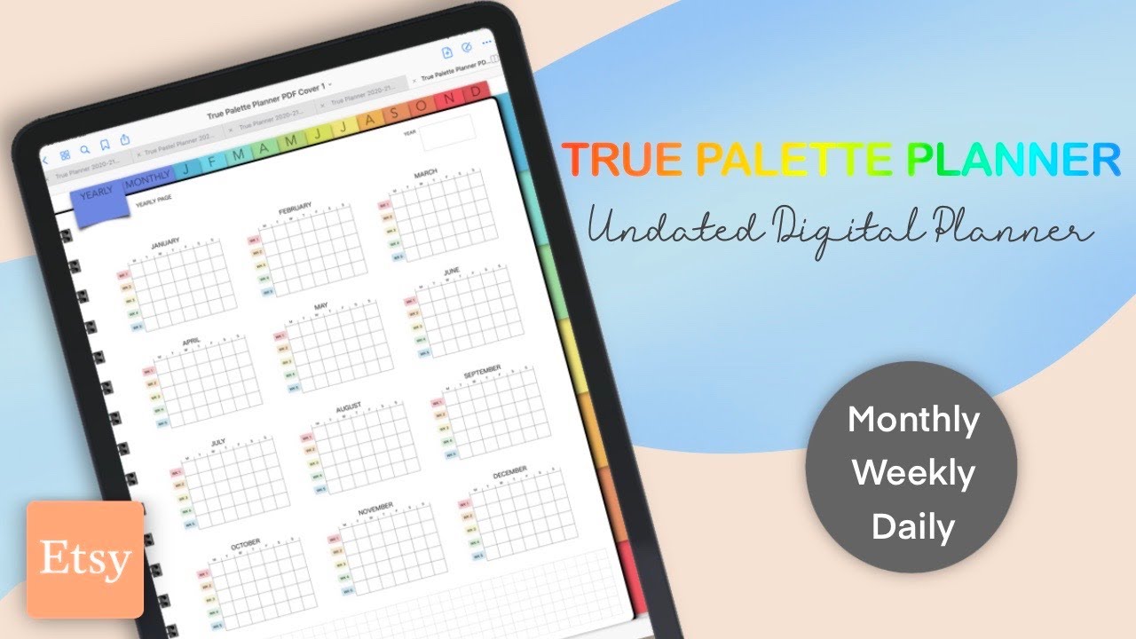 Undated Digital Planner Walkthrough | Using Goodnotes 5 | True Palette Planner