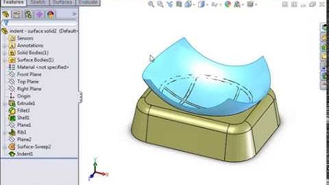 Advanced part Modelling 09 Indent Feature   04 Surfaces and the Cut Option