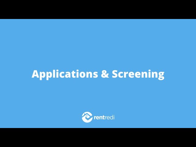 RentRedi Demo: Applications & Screening