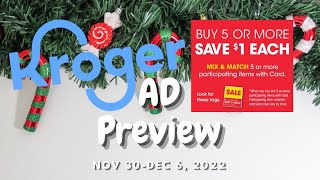 *NEW MEGA SALE* Kroger Ad Preview for 11/30-12/6 | Buy 5 or More Save $1 Each MEGA SALE & MORE