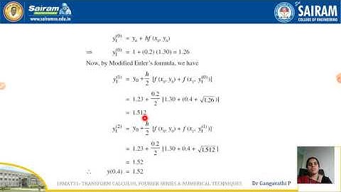 Lecture video_18MAT31_Module 4_Numerical solution of ODE_ Modified Euler