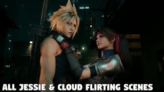 Final Fantasy 7 REMAKE - ALL Jessie & Cloud Flirting scenes
