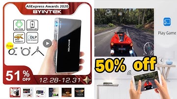 BYINTEK P10 Smart Android Wifi Mini Pocket Pico Portable Beamer 2021 Projector For Smartphone 4K