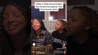 Chloe and Halle showing their acting skills 🤣 #chloebailey #hallebailey #shorts #funny