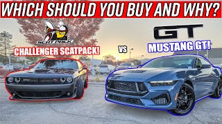 DODGE CHALLENGER SCATPACK vs 2024 FORD MUSTANG GT! WHICH SHOULD YOU BUY and WHY?!