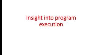 Insight into program execution