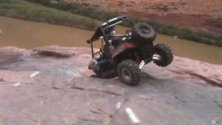 Dave's Polaris RZR coming down Moab Rim
