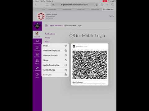 QR for Mobile Login for Canvas