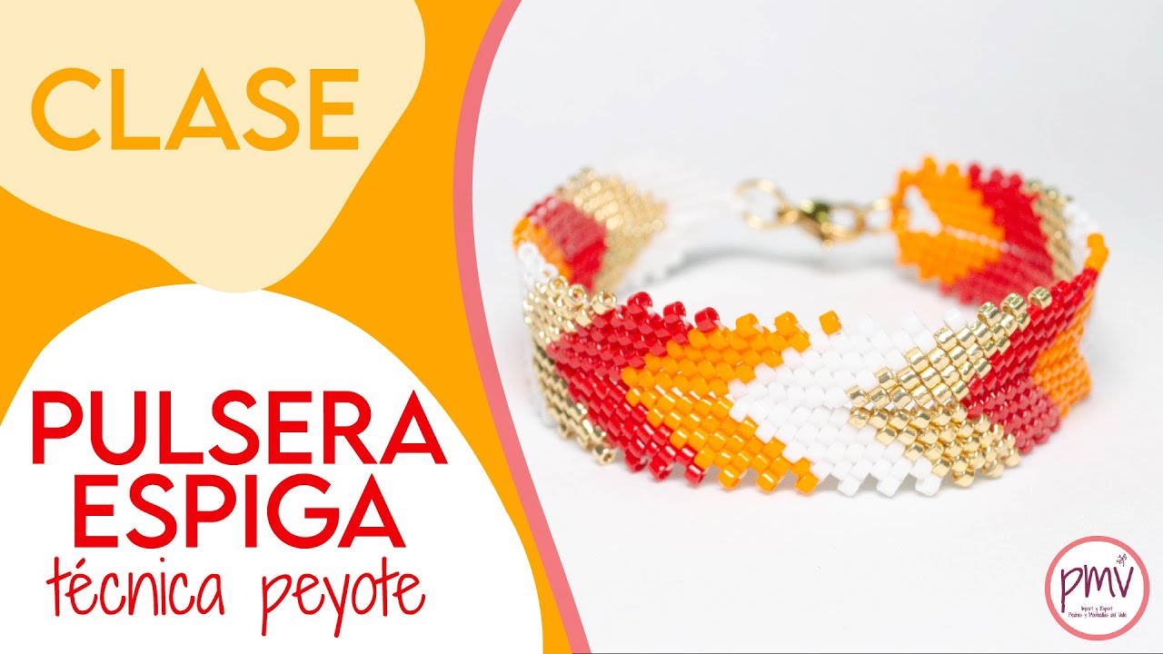 🧡❤️¡Linda y elegante pulsera! Técnica peyote💛🤍