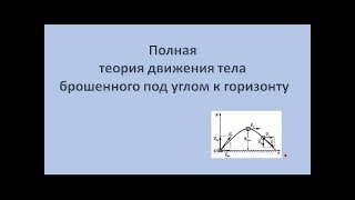 Полная теория движения тела брошенного под углом к горизонту