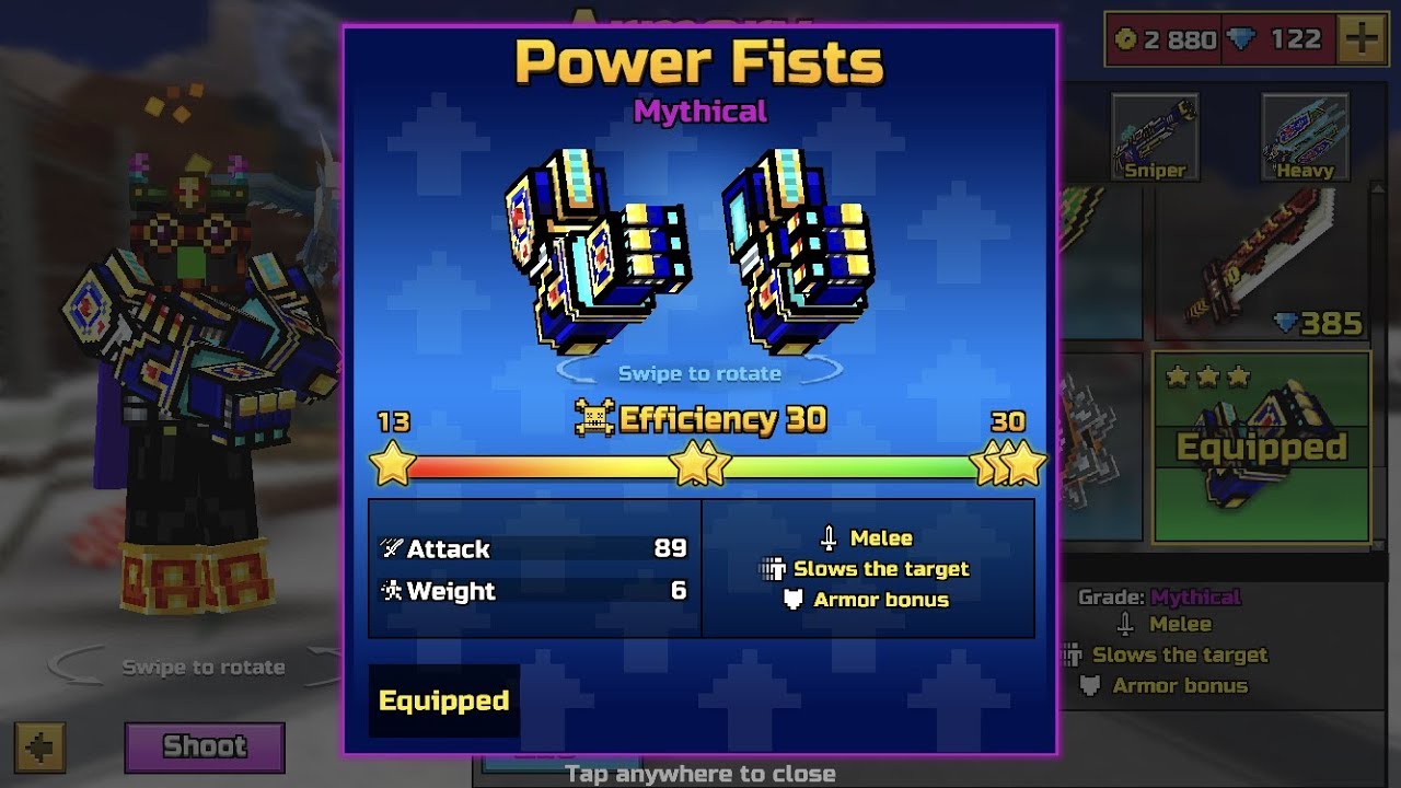 Pixel Gun 3D - Power Fists Mythical Clan Weapon (Review)