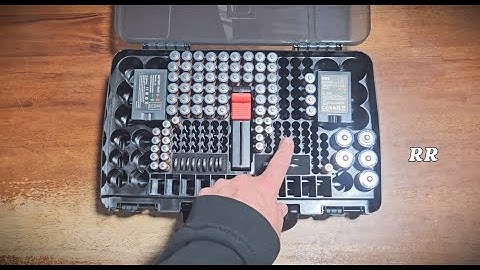 Dubbelzijdige batterij-organizer opbergkoffer met tester