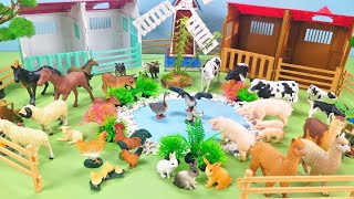 Fun Farm Diorama | Barn and Stable with Farm Animal Figurines