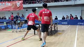 1070324大專盃桌球北區預賽男子團體組 東吳翁維呈/黎智軒vs 淡江柯孟辰/陳羿翔 4/4