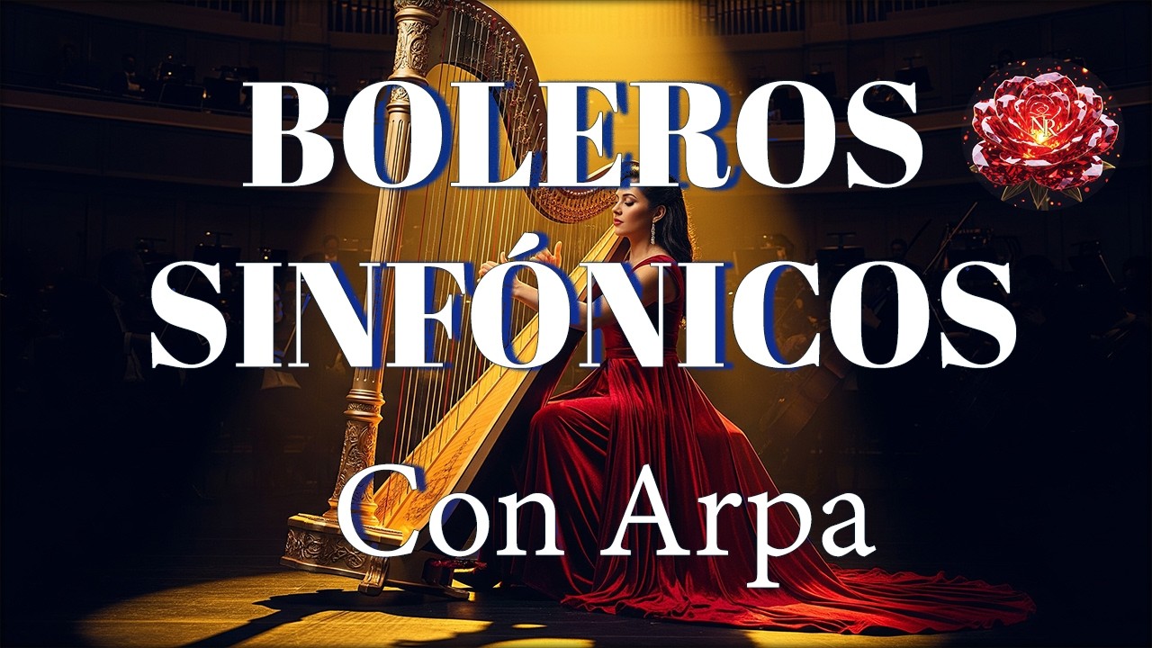 Boleros Sinfónicos con Arpa 💕 Romantic Instrumental Melodies 🎻Para relajarse y soñar