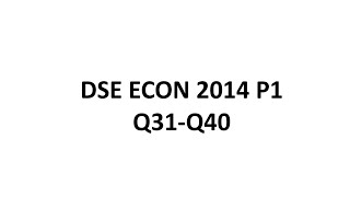 試題分析｜DSE ECON 2014 P1 MC Q31-40