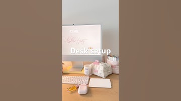 🩰🍯Spring desk setup #imac #unboxing #desksetup #aesthetic #cleangirl #fyp