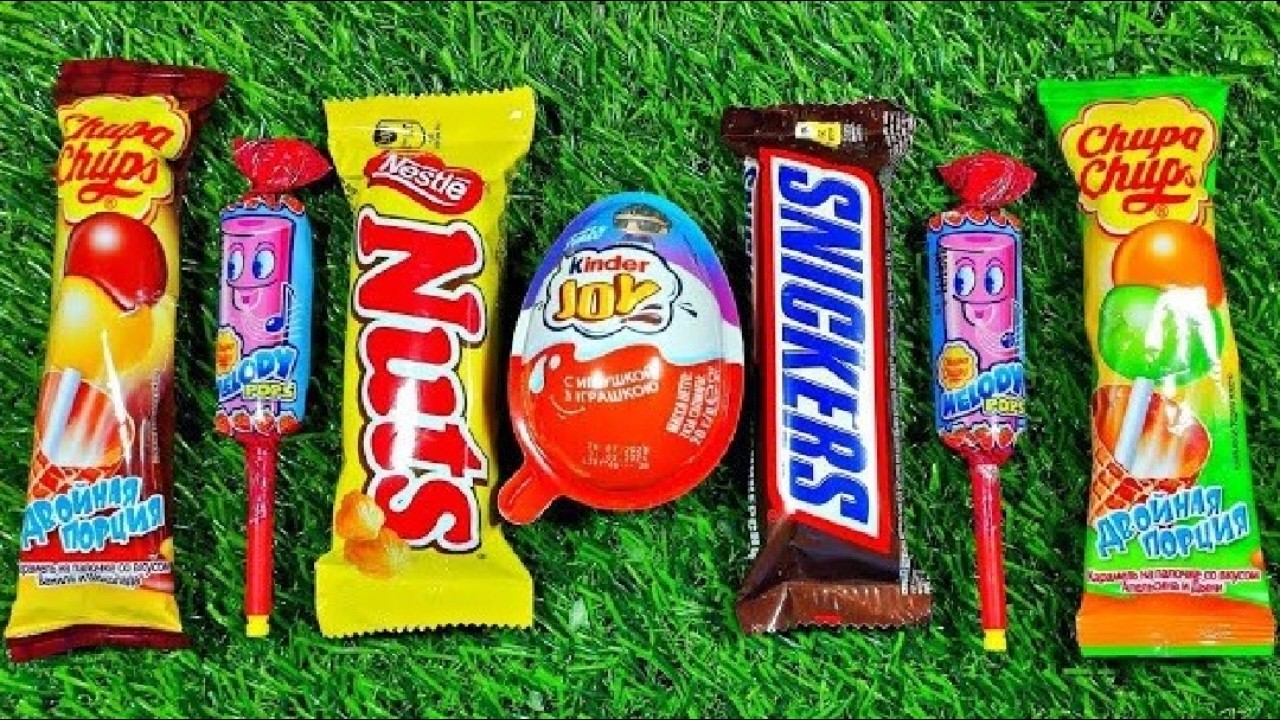 ASMR Most Popular Candys / some lots of colorful rainbow lollipop candy / unpacking chocolate eat