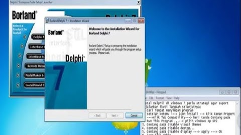 cara menginstall program delphi 7 suport di windows 7, 8, 10 seri 1