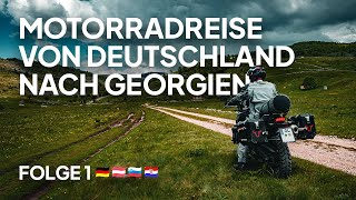 Szene aus dem Motorrad-Reisevideo „Motorradreise von Deutschland nach Georgien Folge 1 | BIKEmitUNS, Adventure, Offroad" in Deutschland, Slowenien, Kroatien, Georgien – Bild 2 von 3