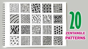 20 easy zentangle patterns for beginners || 20 zentangle patterns step by step