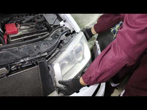 Removing the front bumper and headlights Renault megane 2 and replacing bulbs with wiring