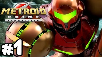 METROID PRIME REMASTERED GAMEPLAY PART 1 - INTRO DERELICT SPACE