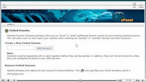 How to Parke a Domains at hdwebprovider.com